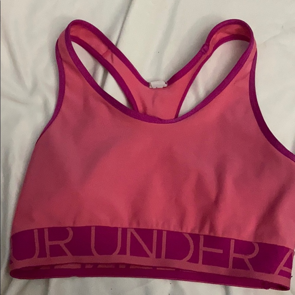 Under armor sports bra pink